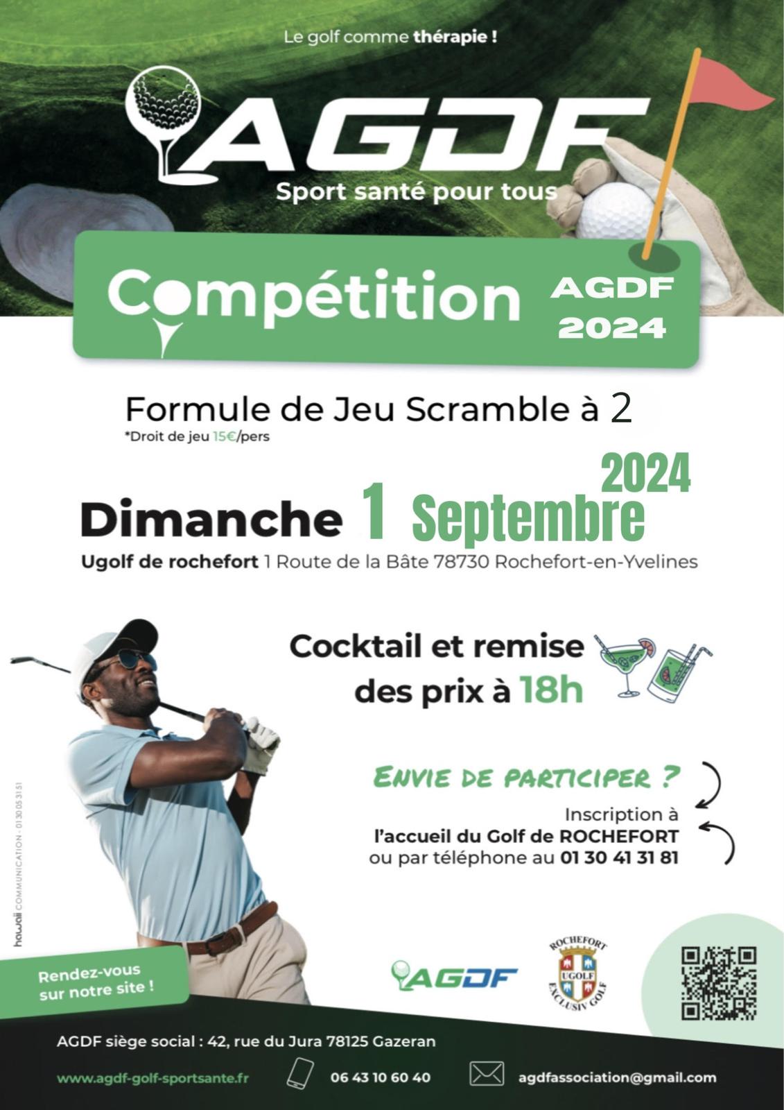 Affiche Golf AGDF - Evènement du 1er septembre